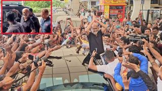 Rajinikanth gets mobbed outside Coimbatore airport; actor greets ...